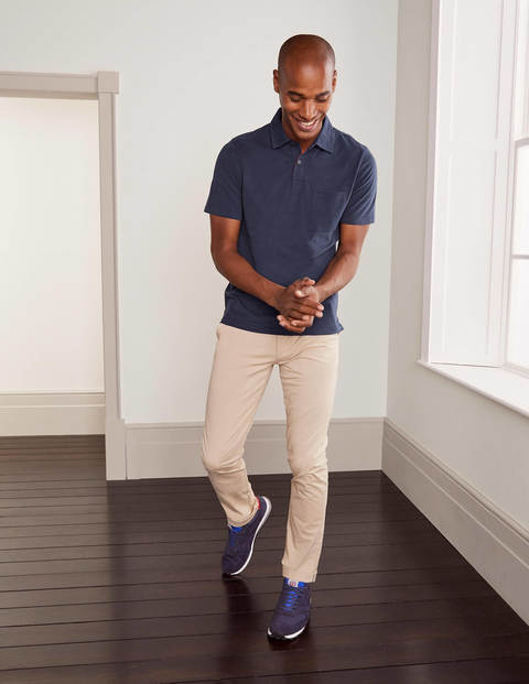 Sueded Jersey Polo - Navy Blue Sueded Jersey Polo - Navy Blue