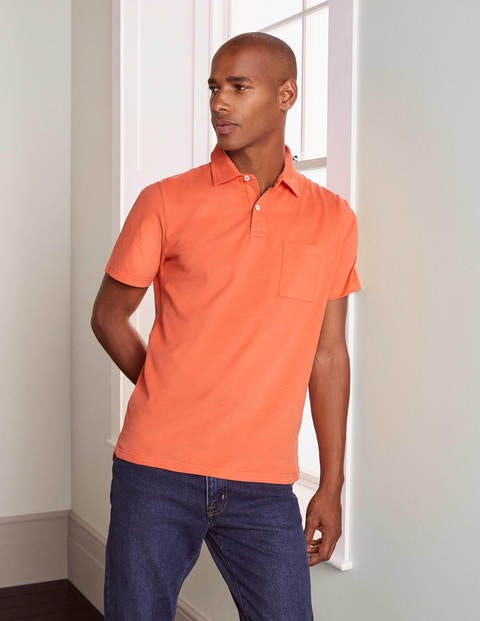 Sueded Jersey Polo - Tropical Coral Sueded Jersey Polo - Tropical Coral