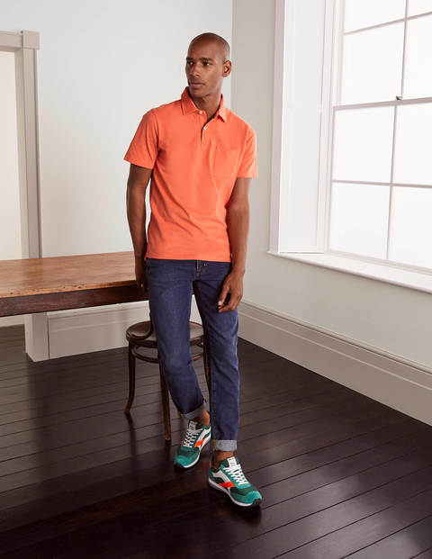 Sueded Jersey Polo - Tropical Coral Sueded Jersey Polo - Tropical Coral