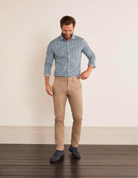 Chemise imprimée à coupe slim en sergé - Motif floral géométrique tilleul Chemise imprimée à coupe slim en sergé - Motif floral géométrique tilleul