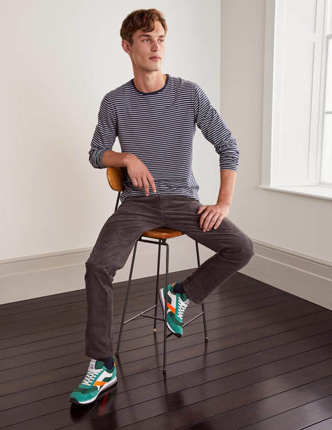 Long Sleeve Washed T-shirt - Navy/Ivory Stripe Long Sleeve Washed T-shirt - Navy/Ivory Stripe