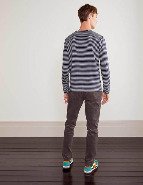 Long Sleeve Washed T-shirt - Navy/Ivory Stripe Long Sleeve Washed T-shirt - Navy/Ivory Stripe