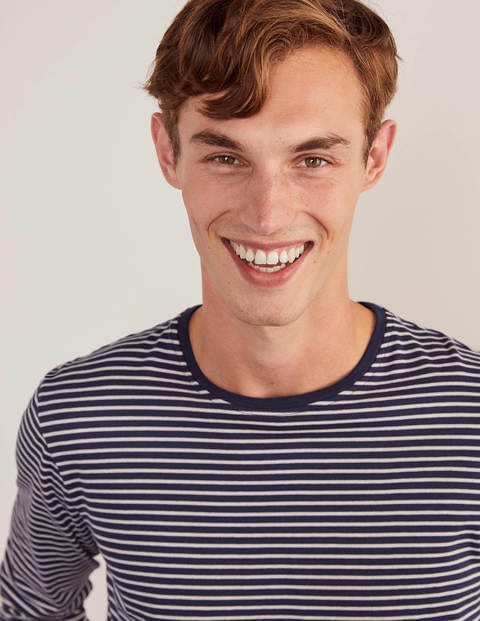 Long Sleeve Washed T-shirt - Navy/Ivory Stripe Long Sleeve Washed T-shirt - Navy/Ivory Stripe