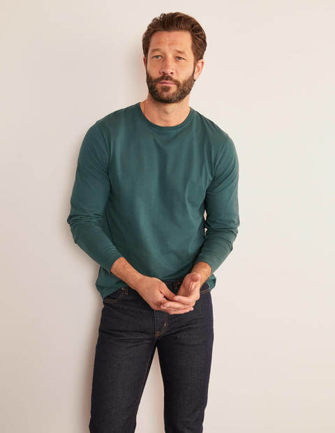 Long Sleeve Washed T-shirt - Emerald Night Green Long Sleeve Washed T-shirt - Emerald Night Green