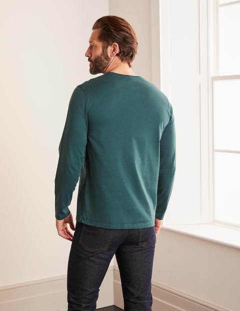 Long Sleeve Washed T-shirt - Emerald Night Green Long Sleeve Washed T-shirt - Emerald Night Green