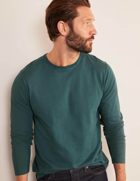 Long Sleeve Washed T-shirt - Emerald Night Green Long Sleeve Washed T-shirt - Emerald Night Green