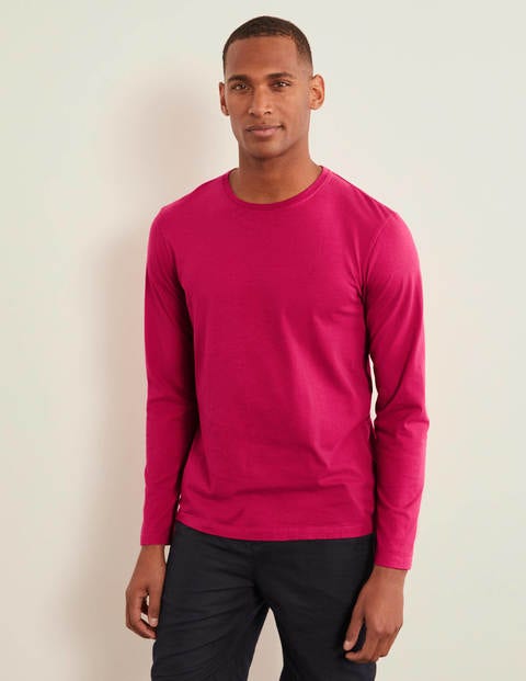 Long Sleeve Washed T-shirt - Magenta Pink Long Sleeve Washed T-shirt - Magenta Pink
