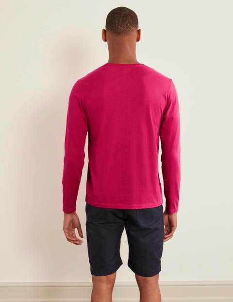 Long Sleeve Washed T-shirt - Magenta Pink Long Sleeve Washed T-shirt - Magenta Pink