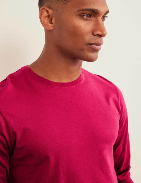 Long Sleeve Washed T-shirt - Magenta Pink Long Sleeve Washed T-shirt - Magenta Pink
