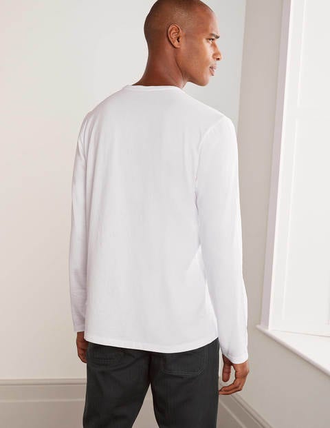 Langärmliges Vorgewaschenes Shirt - Weiß Langärmliges Vorgewaschenes Shirt - Weiß