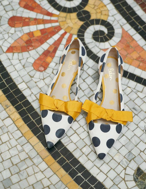 Mollie Kitten Heels - Ivory Spot/ Tuscan Sun Mollie Kitten Heels - Ivory Spot/ Tuscan Sun