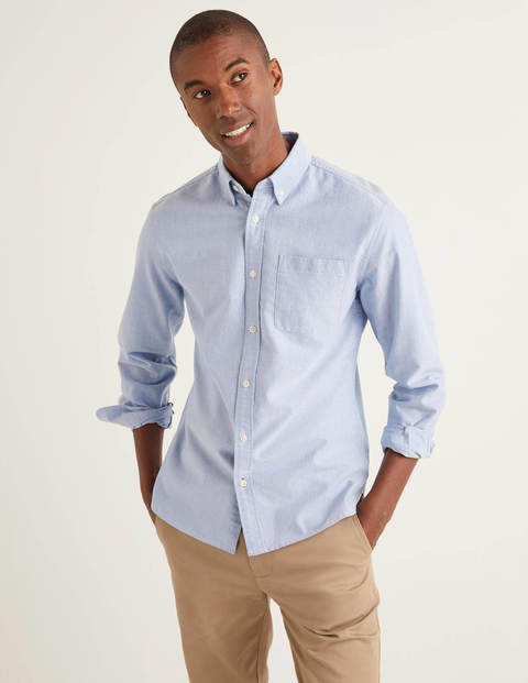 Schmal Geschnittenes Oxford-Hemd - Blau Schmal Geschnittenes Oxford-Hemd - Blau