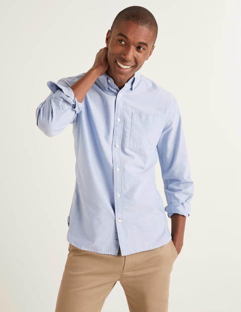 Schmal Geschnittenes Oxford-Hemd - Blau Schmal Geschnittenes Oxford-Hemd - Blau