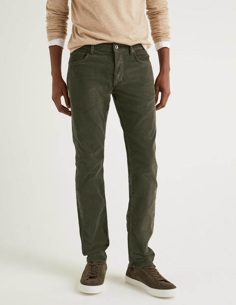 Slim Leg Cord Jeans - Dark Olive Slim Leg Cord Jeans - Dark Olive