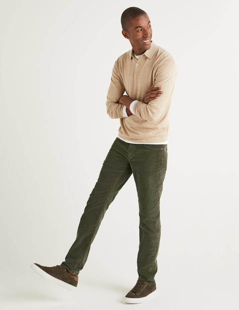 Slim Leg Cord Jeans - Dark Olive Slim Leg Cord Jeans - Dark Olive