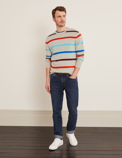 Kaschmirpullover Mit Rundhalsausschnitt - Bunt, Gestreift Kaschmirpullover Mit Rundhalsausschnitt - Bunt, Gestreift