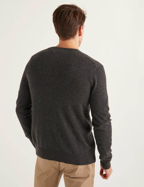 Cashmere Crew Neck - Dark Grey Marl Cashmere Crew Neck - Dark Grey Marl