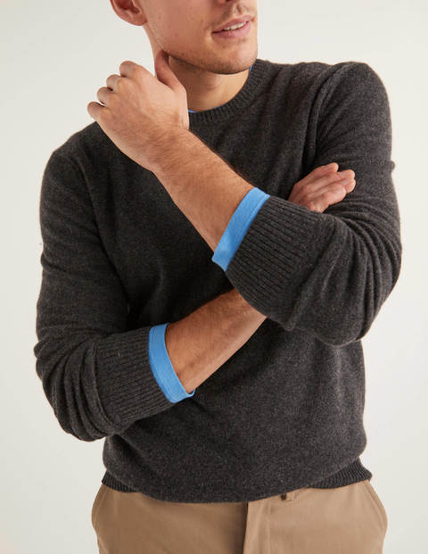 Cashmere Crew Neck - Dark Grey Marl Cashmere Crew Neck - Dark Grey Marl