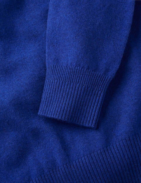 Cashmere V-Neck - Bright Blue Melange Cashmere V-Neck - Bright Blue Melange