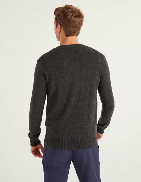 Cashmere V-Neck - Dark Grey Marl Cashmere V-Neck - Dark Grey Marl