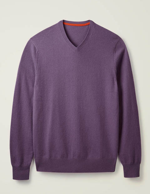 Kaschmirpullover Mit V-Ausschnitt - Traube Kaschmirpullover Mit V-Ausschnitt - Traube