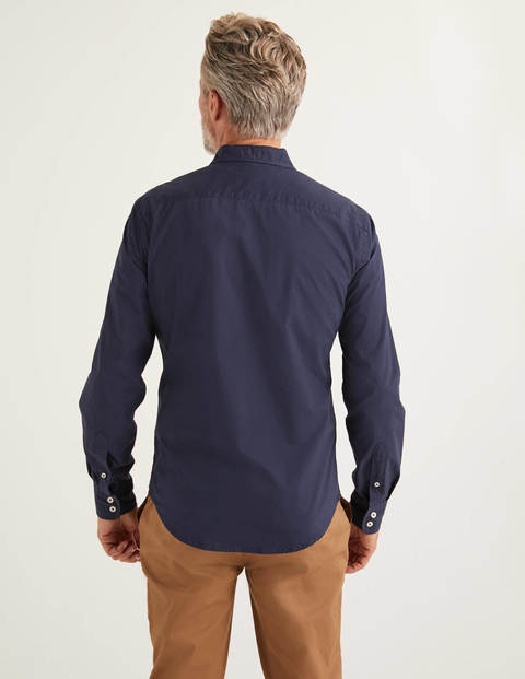 Schmales Popelinehemd Mit Cutaway-Kragen - Navy Schmales Popelinehemd Mit Cutaway-Kragen - Navy