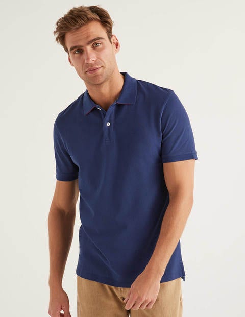 Polo En Piqué - Bleu marine universitaire Polo En Piqué - Bleu marine universitaire