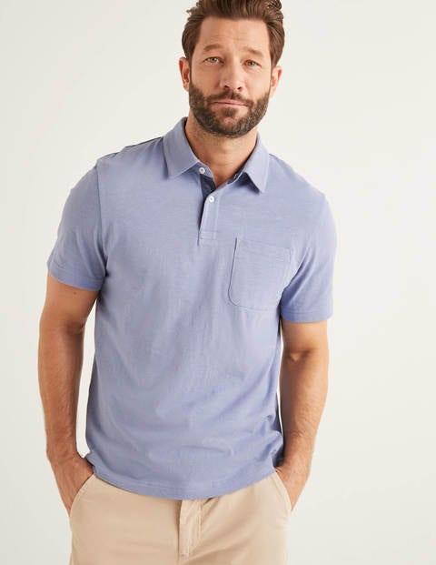 Slub Polo - Thistle Blue Slub Polo - Thistle Blue