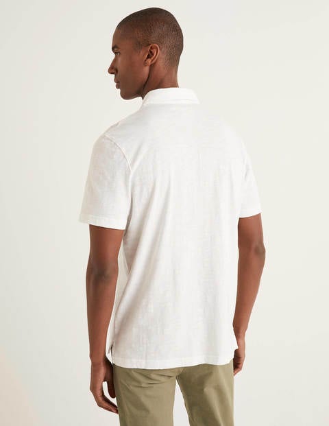 Poloshirt Aus Flammgarn - Schneeweiß Poloshirt Aus Flammgarn - Schneeweiß