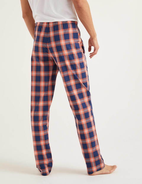 Cotton Poplin Pyjama Bottoms - Tropical Orange Check Cotton Poplin Pyjama Bottoms - Tropical Orange Check