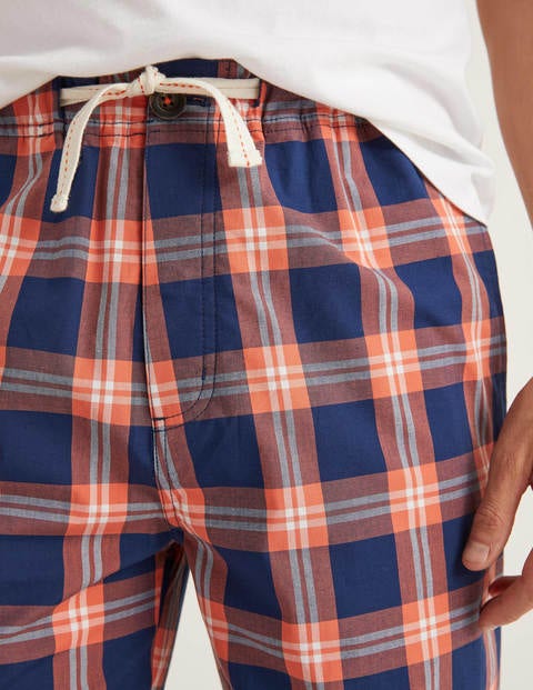Cotton Poplin Pyjama Bottoms - Tropical Orange Check Cotton Poplin Pyjama Bottoms - Tropical Orange Check