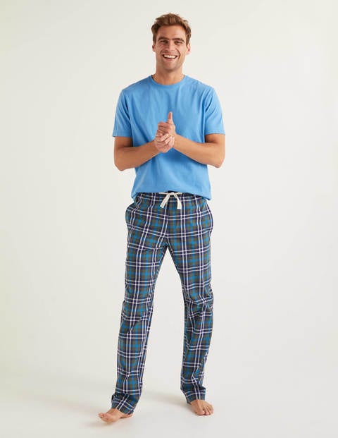 Cotton Poplin Pyjama Bottoms - Richmond Green Multi Check Cotton Poplin Pyjama Bottoms - Richmond Green Multi Check