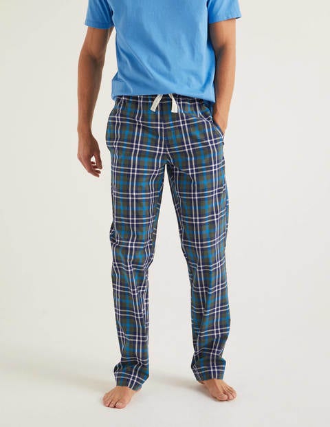 Cotton Poplin Pyjama Bottoms - Richmond Green Multi Check Cotton Poplin Pyjama Bottoms - Richmond Green Multi Check