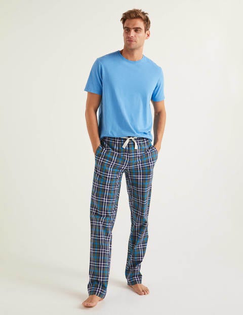 Cotton Poplin Pyjama Bottoms - Richmond Green Multi Check Cotton Poplin Pyjama Bottoms - Richmond Green Multi Check