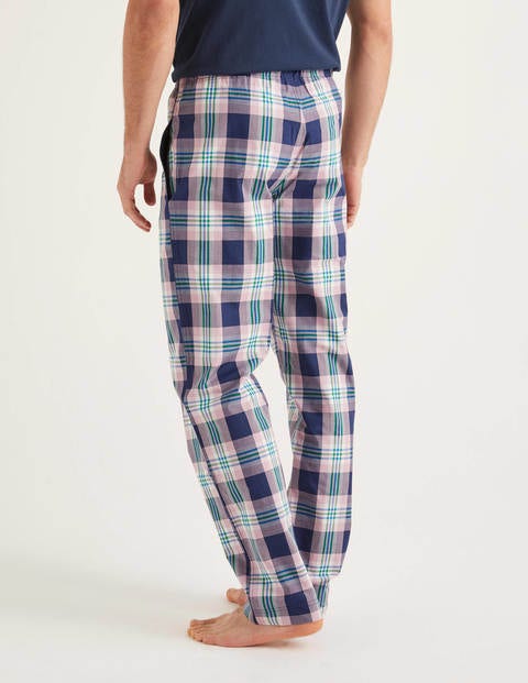 Bas De Pyjama En Popeline De Coton - Carreaux multi prune pâle Bas De Pyjama En Popeline De Coton - Carreaux multi prune pâle