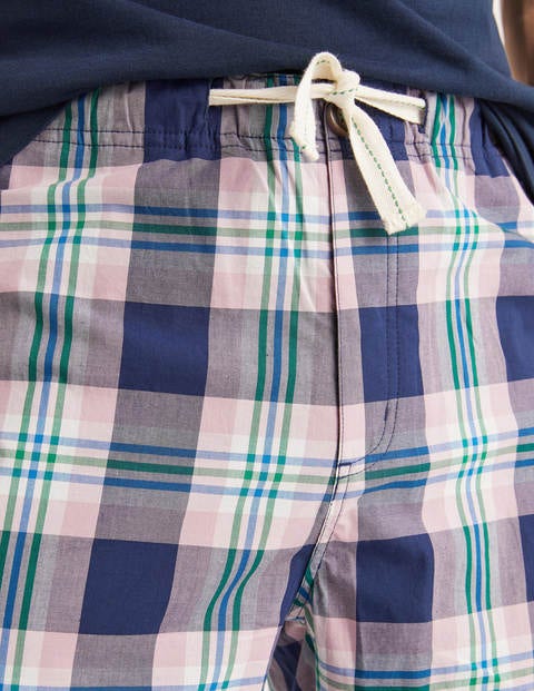 Bas De Pyjama En Popeline De Coton - Carreaux multi prune pâle Bas De Pyjama En Popeline De Coton - Carreaux multi prune pâle