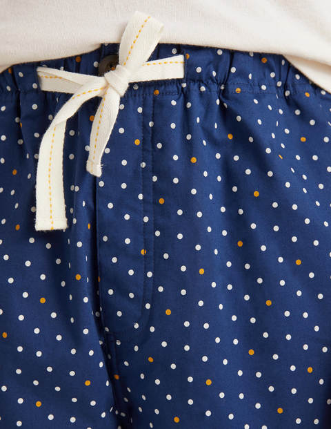 Cotton Poplin Pyjama Bottoms - Navy Spot Cotton Poplin Pyjama Bottoms - Navy Spot