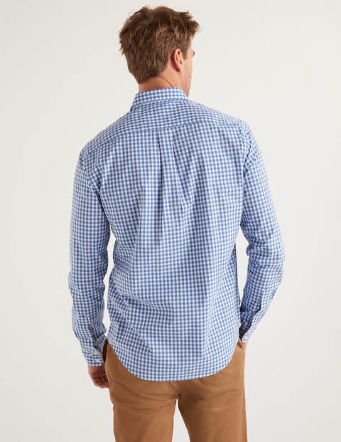 Poplin Pattern Shirt - Sky Blue Gingham Poplin Pattern Shirt - Sky Blue Gingham