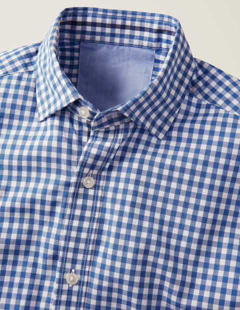 Slim Fit Poplin Pattern Shirt - Sky Blue Gingham Slim Fit Poplin Pattern Shirt - Sky Blue Gingham