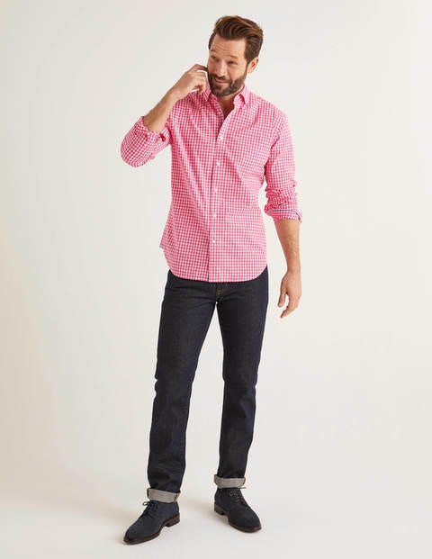 Slim Fit Poplin Pattern Shirt - Rose Blossom Gingham Slim Fit Poplin Pattern Shirt - Rose Blossom Gingham