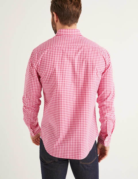 Slim Fit Poplin Pattern Shirt - Rose Blossom Gingham Slim Fit Poplin Pattern Shirt - Rose Blossom Gingham