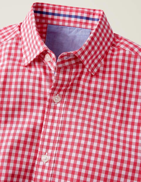 Slim Fit Poplin Pattern Shirt - Rose Blossom Gingham Slim Fit Poplin Pattern Shirt - Rose Blossom Gingham
