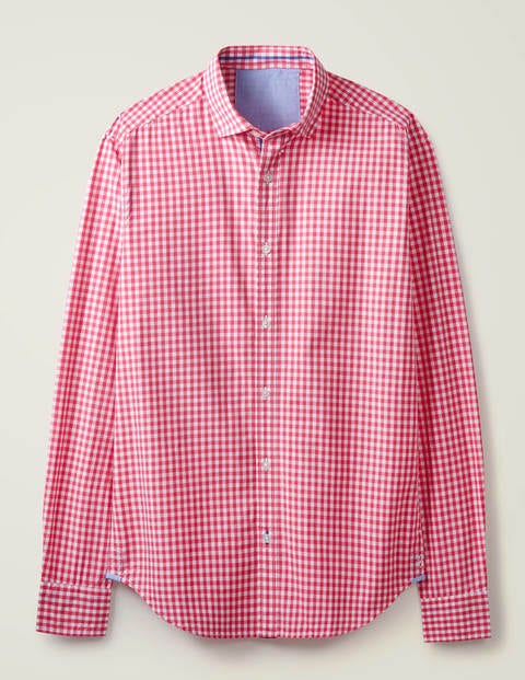 Slim Fit Poplin Pattern Shirt - Rose Blossom Gingham Slim Fit Poplin Pattern Shirt - Rose Blossom Gingham