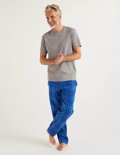 Brushed Cotton Pyjama Bottoms - Navy Blues Check Brushed Cotton Pyjama Bottoms - Navy Blues Check