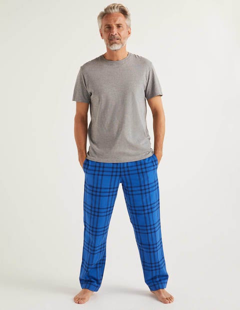 Brushed Cotton Pyjama Bottoms - Navy Blues Check Brushed Cotton Pyjama Bottoms - Navy Blues Check