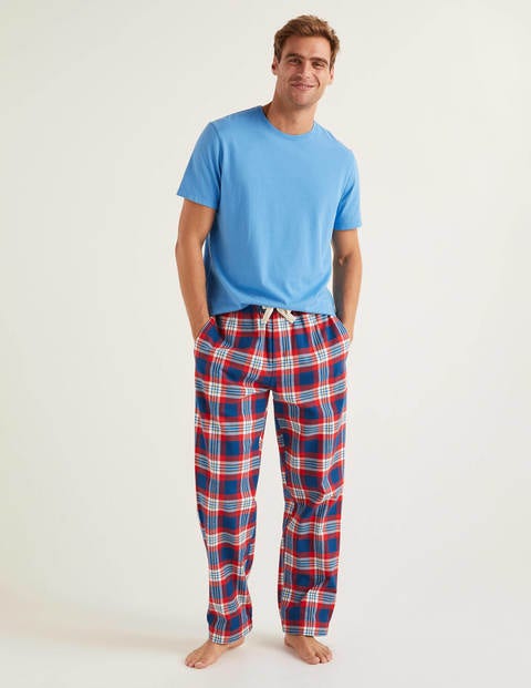 Bas De Pyjama En Coton Brossé - Carreaux multi rouge Rio Bas De Pyjama En Coton Brossé - Carreaux multi rouge Rio