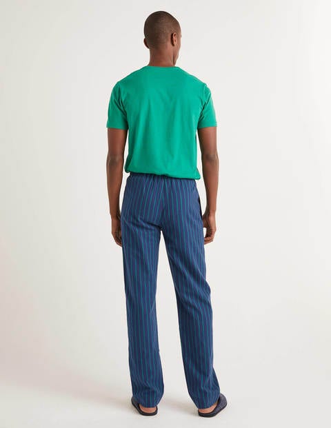 Brushed Cotton Pyjama Bottoms - Navy/Green Baize Stripe Brushed Cotton Pyjama Bottoms - Navy/Green Baize Stripe