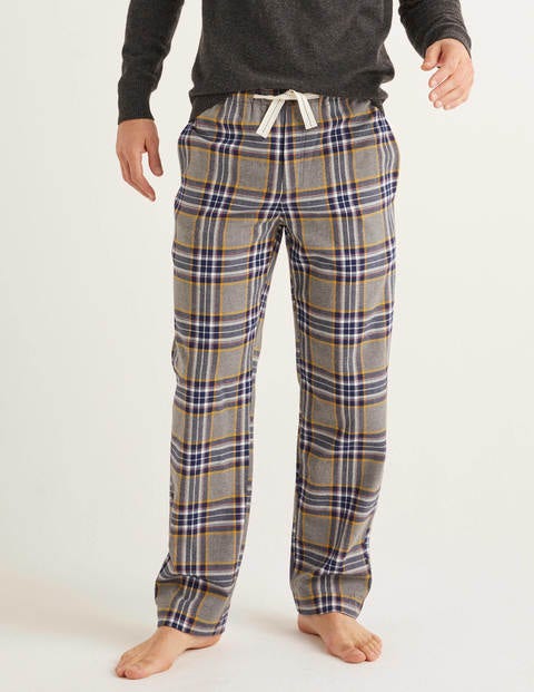 Bas De Pyjama En Coton Brossé - Carreaux multi gris chiné Bas De Pyjama En Coton Brossé - Carreaux multi gris chiné