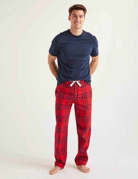 Bas De Pyjama En Coton Brossé - Carreaux rouge Rio Bas De Pyjama En Coton Brossé - Carreaux rouge Rio