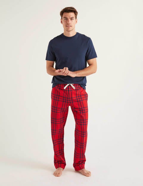 Bas De Pyjama En Coton Brossé - Carreaux rouge Rio Bas De Pyjama En Coton Brossé - Carreaux rouge Rio